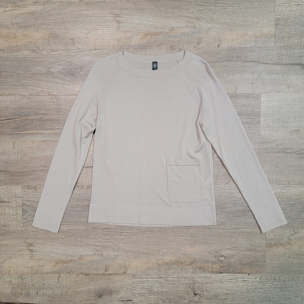 Eleventy Merino Wool Silk Sweater Pocket Size Small Italy Luxury Minimalist Top